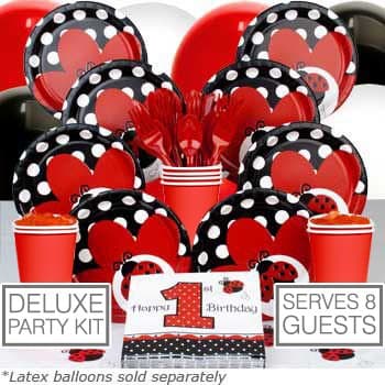 Ladybug 1st Birthday Kit - Party Supplies