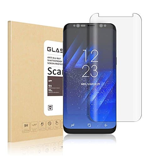 Galaxy S8 3D Curved Tempered Glass Screen Protector, Scarer Exact Design 100% Full Screen Coverage, HD Clear, Anti-Scratch, Anti-Fingerprint, Case Friendly, Bubble Free