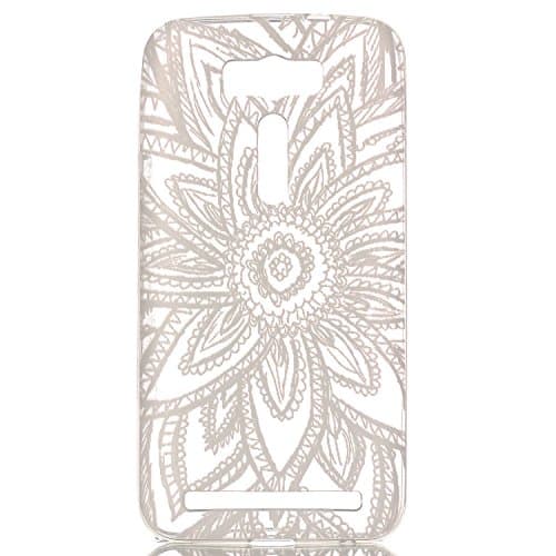 Asus Zenfone 2 Laser 5.5(550KL) Case, Weline White Geometric Flower Pattern Ultra Thin Crystal Clear Rubber Gel TPU Soft Silicone Bumper Shell Protector Cover for Asus Zenfone 2 Laser 5.5(550KL)