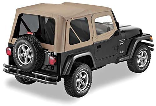 Pavement Ends by Bestop 51197-33 Dark Tan Replay Replacement Soft Top Tinted Back Windows-With upper Door Skins-No frame hardware included- 1997-2006 Jeep Wrangler by Pavement Ends