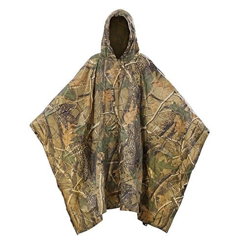 Multifunction Military Emergency Rain Poncho,Lightweight Waterproof & Packable Rainwear for Men,Women,Boys & Girls,Long Travel Camouflage Slicker for Adults,Unisex Raincoat to be a Tent