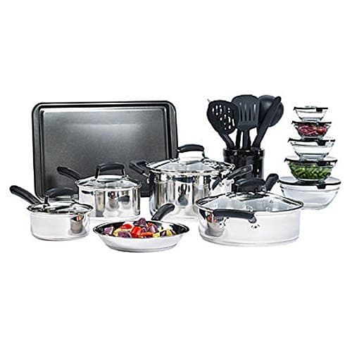 25-Piece Stainless Steel Mega Cookware Set