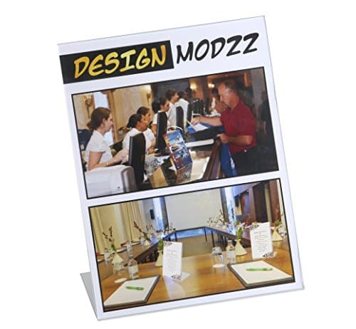 ( 6 PACK ) Premium Acrylic Sign Holder 8.5 x 11 Inch Long Lasting Slant Back Thick Durable Clear Plastic Ad Frames Flyer Stand