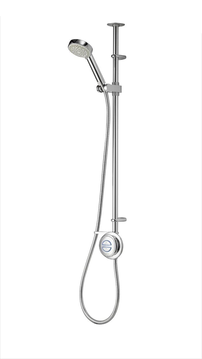 Aqualisa Quartz Digital Exposed Thermostatic Chrome Mixer Shower (Gravity) With 1 Spray Showerhead QZD.A2.EV.14