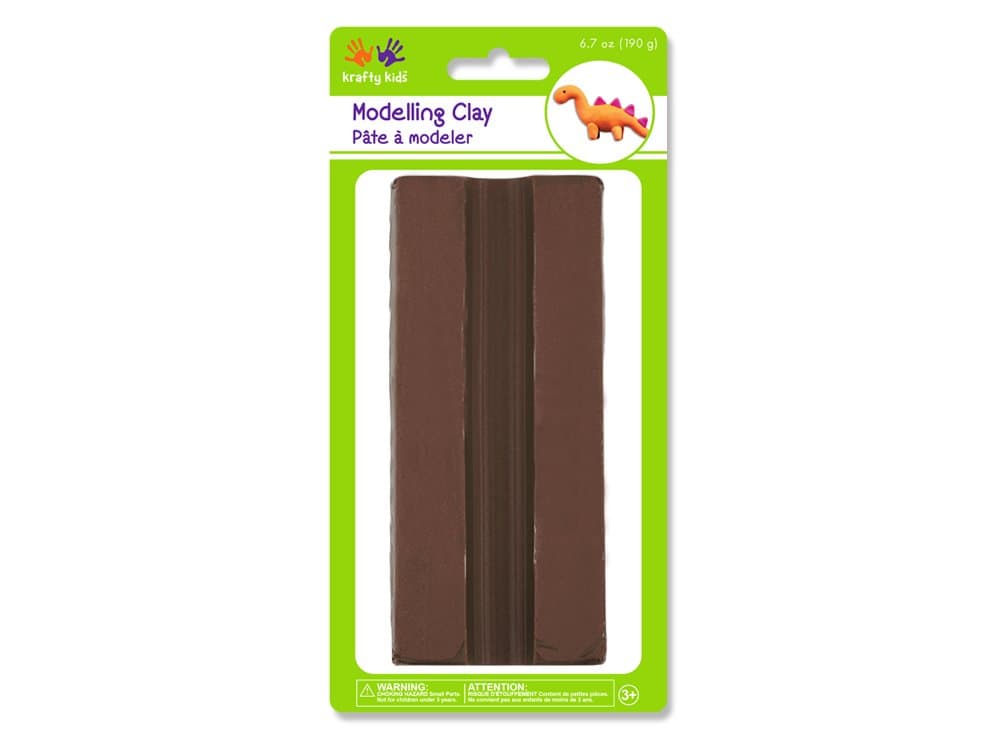 Krafty Kids Modeling Clay, 190g, Solid Colors, Brown