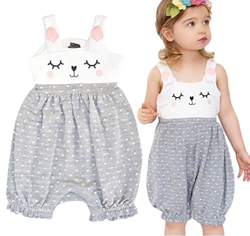 Polka Dot Rabbit Romper for Baby Infant Toddlers by Mini Jiji (6-12 mos)