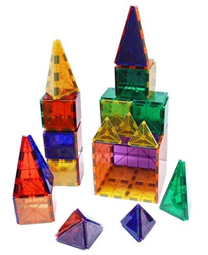 ConnecTiles - Magnetic Tile Building Kit Clear Colors 60 Piece Set