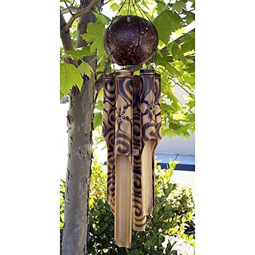 Durabe And Multi Use Bamboo Burnt Hibyscus Wind Chime, Handmade in Indonesia