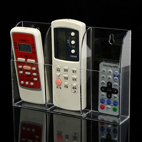 Acrylic TV Air Conditioner Remote Control Holder Case Wall Mount Storage Box (Random: Mode)