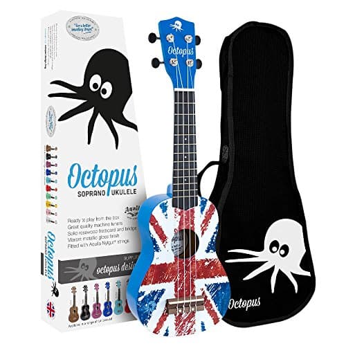 Octopus UK200-UJB Soprano Ukulele, Union Jack Blue