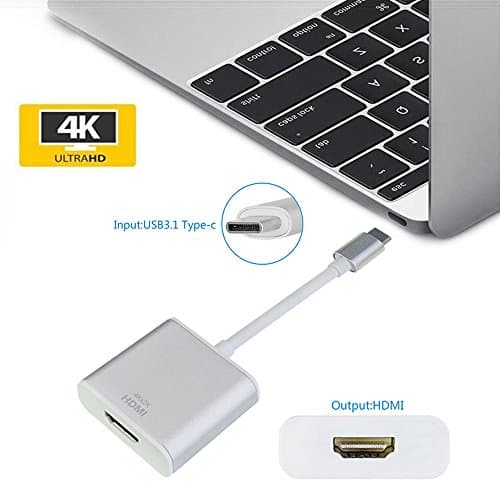 USB Type C to HDMI Adapter, LC-dolida USB 3.1 Type C (USB-C) to HDMI 4K SuperSpeed High Definition Audio Video Adaptor Converter Cable for New MacBook 12 inch, ChromeBook Pixel, Asus Zen AiO & PCs