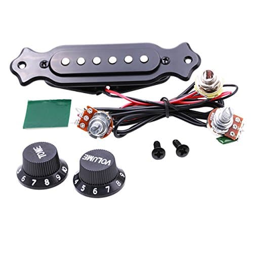 KITARA Pre-Wired 6 String Single Coil Soundhole Pickup Harness with Volume & Tone Pots for Acoustic Guitar Cigar Box Guitar(Black)