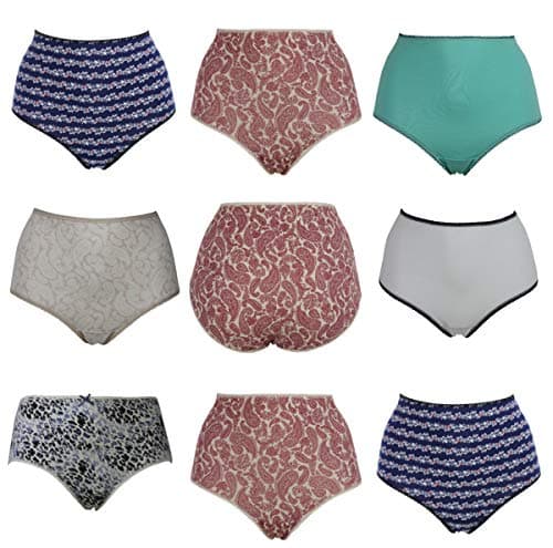 Womens Midi Brief Knickers Cotton Rich Multipack Mixed Full Coverage 10 Pack 5 Pack