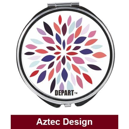 A Depart Makeup Mirror Compact Magnifying Make Up Pocket Mirror Portable Double Sided Mirrors with 2X Magnification and 1X Mirror for Travel, Purses and Birthday Gift. (aztec)