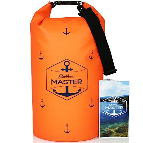 Outdoors MASTER Dry Bags - Floating Waterproof Bag for Boating, Sailing, Kayaking, Stand Up Paddle Boarding (Electric Orange, 10L)