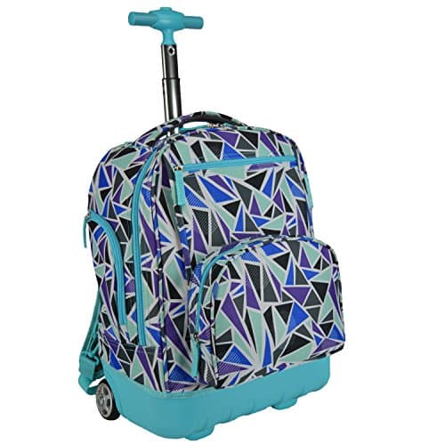 Pacific Gear Treasureland Polycarbonate Molded Ultralight Rolling and Shoulder Backpack - Diamond (19-Inch)