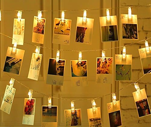 OrchidBest LED Photo Clip String Lights Battery Powered for Hanging Photos Paintings Pictures Christmas Cards and Memos, Indoor/Outdoor Décor Lights for Bedroom Propose Wedding Party Garden Dormitory