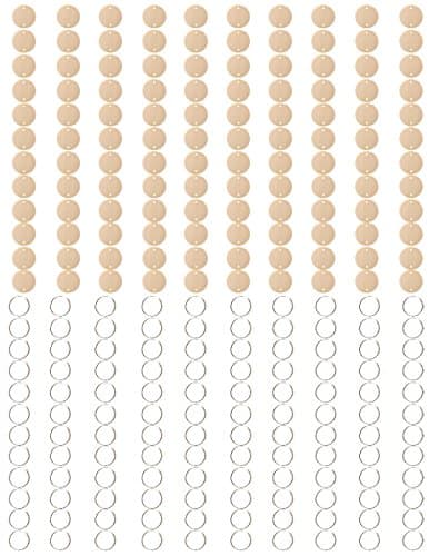 120PCS Round 3.7cm/1.45inch Solid Wood Unfinished DIY Wood Family Friends Birthday Board Tags(With Iron Ring)