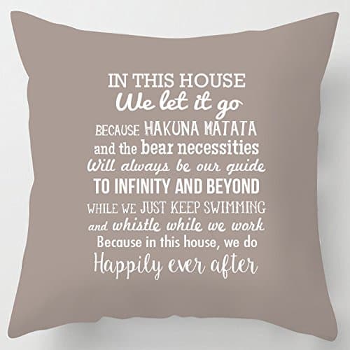 Artylicious In this House we do happily ever after quotes word art scatter CUSHION STONE