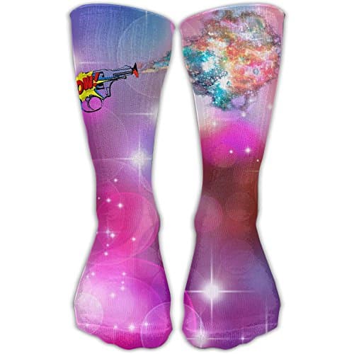 Galaxy Ejected By Gun Pattern Fashion Breathable Quick Dry 30cm Socks Unisex