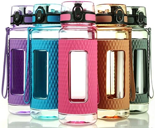 Premium 24 oz Tritan Water Bottle with Fruit Infuser Filter - BPA Free Water Bottle with Silicone Sleeve - Best Water Bottle for Hiking, Gym, Running or any Sports Water Bottle with Strap