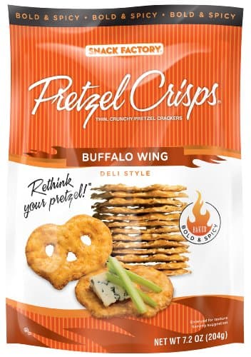 Pretzel Crisps Buffalo Wing Pretzel Crisps, 7.2-Ounce (Pack of 12)