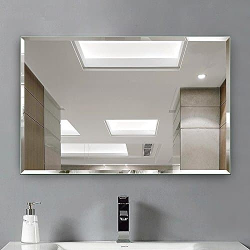 CrossROBBIN Unframed Wall Mirror with Solid Core Backing (Silver, 32"x24")
