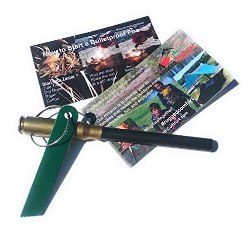 Bulletproof Fire Starter | Easy to Use Emergency Survival Fire Steel | Bushcraft Flint and Steel Magnesium Fire Starter | All Weather Ferro Rod | Made in USA