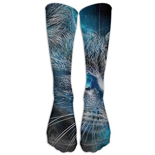 Unisex Cotton Galaxy Cat Kitty Compression Sports Socks