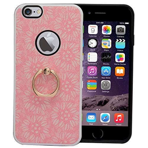 Digikart Hybrid Shock Proof Pink Mobile Back Cover Case with Ring for iPhone 6/6S