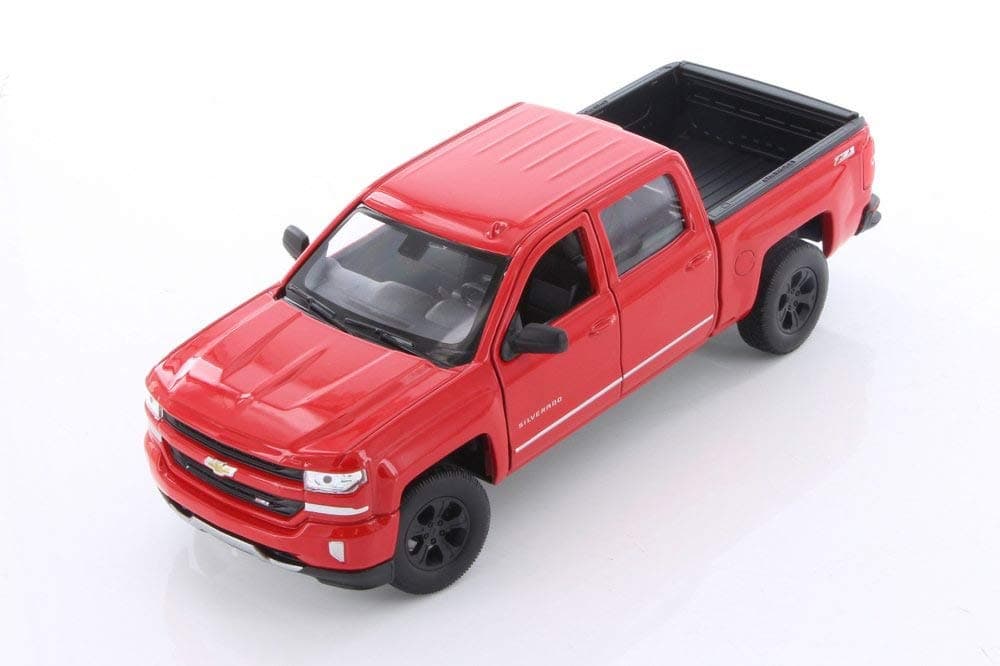 Welly 2017 Chevy Silverado, Red 24083/4D - 1/24 Scale Diecast Model Toy Car but NO Box