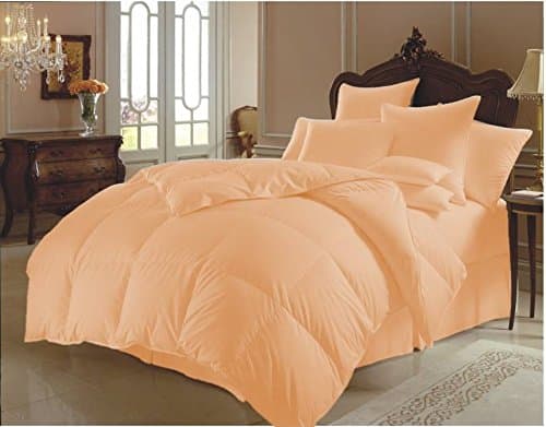 Ultra Soft Comforter 300 GSM 800 Thread Count with Duvet Set 100% Egyptian Cotton Solid King/Cal-King, Peach
