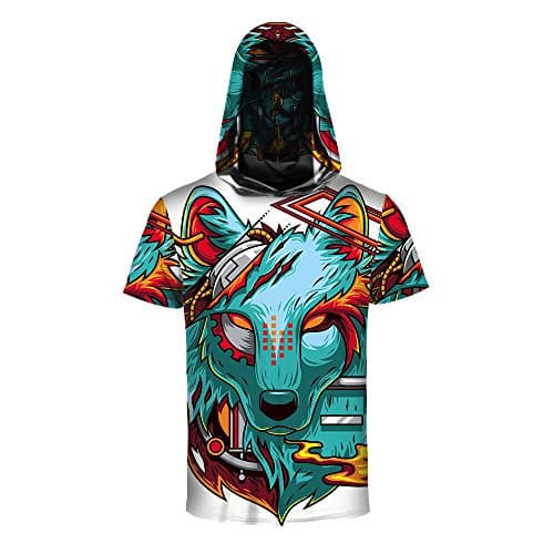 Azuki 2018 Hoodies Sweatshirt Men's Short Sleeve Pullovers 3D Print Tracksuit -L