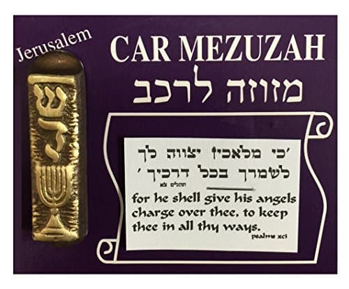 Brass Menorah Car Mezuzah