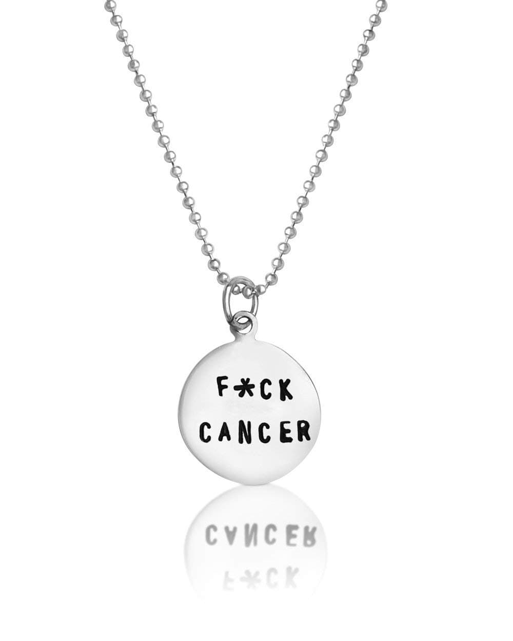 Fxck Cancer Sterling Silver Necklace
