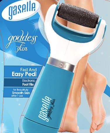 Gaselle Electric Callus Remover For Feet With Replaceable Roller Head - Battery Operated - Electric Rollers - Blue & White - Foot Callus Remover - Health Feet