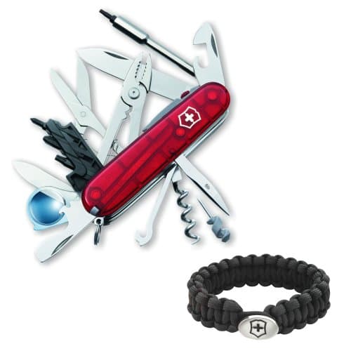 Victorinox Swiss Army Cybertool Lite Multi-Tool (Translucent Ruby) with Victorinox Paracord Bracelet
