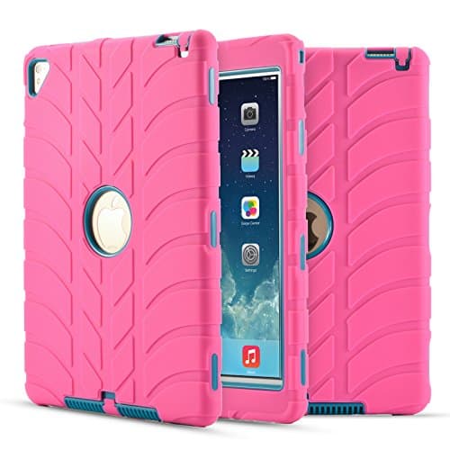 iPad Pro 9.7" Case Ceslysun(TM) 3 In1 Hybrid Shockproof Protective Cover Case Heavy Duty Armor Defender Protective Case for Apple iPad Pro 9.7 Released 2016 (Mag/Cyan)