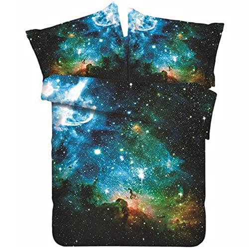 HOMIGOO Galaxy Printed Bedding Set Soft Comforter Cover 3D Printed Bed Sheet Set Twin Color F