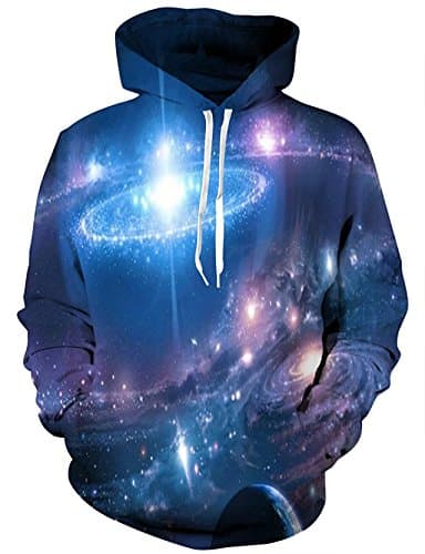 ThreeApples Realistic 3D Print Galaxy Pullover Hooded Sweatshirt Hoodies With Big Pockets