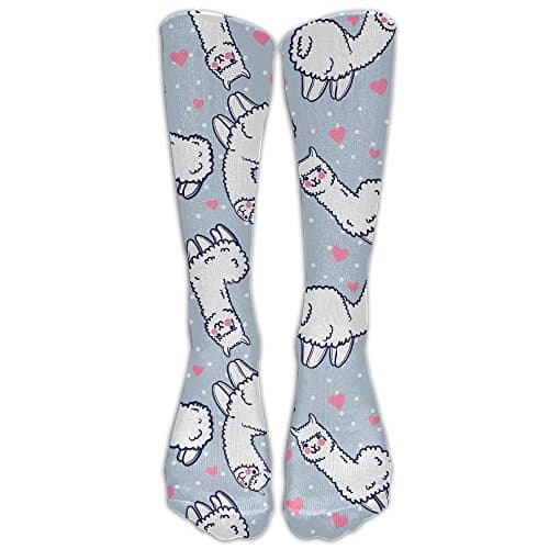 ThunderSocks Men&Women Cute Alpacas Llama Hearts Pattern All Sport Stocking Socks Athletic Sock Shoe Size 6-10 One Size
