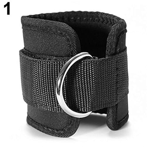 giveyoulucky 1Pc Ankle Strap D-ring Multi Gym Cable Attachment Thigh Leg Pulley Exercise - Black