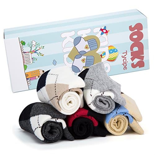 Premium Boy's Crew Socks 5 Pack by Tycipe-Durable & Super Comfortable - From 2-12 Yrs