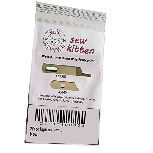2 pc Serger knife Upper and Lower Singer with lower knife hole maintenance pack