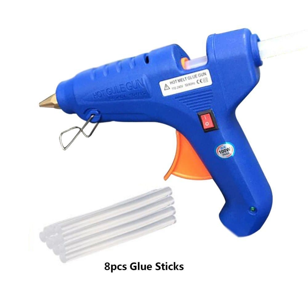 Hot Melt Glue Gun Kit Flexible Trigger for DIY Small Craft Projects&Sealing and Quick Repairs(100watt, Blue) (Glue Gun) ¡