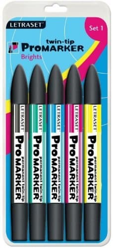 Letraset ProMarker Twin-Tip 5/Pkg-Brights by ProMarker