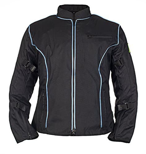Kevlar & CE Approved Armor Waterproof Motorcycle Racing Jacket (L, clear piping)