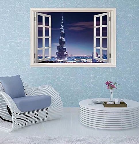 FBAhome Wall Sticker- DUBAI, UAE - NOVEMBER Burj Duba Window Frame Style Wall Sticker Home Decor (20"X 30")