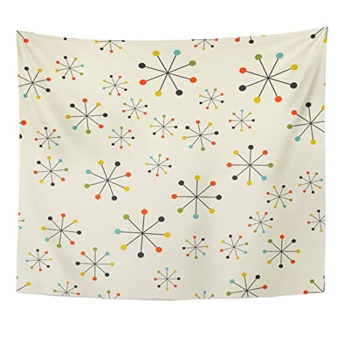 VaryHome Tapestry 60S Mid Century Absctract Geometric Pattern Space Retro Design 1950S 1960S Home Decor Wall Hanging for Living Room Bedroom Dorm 50x60 Inches