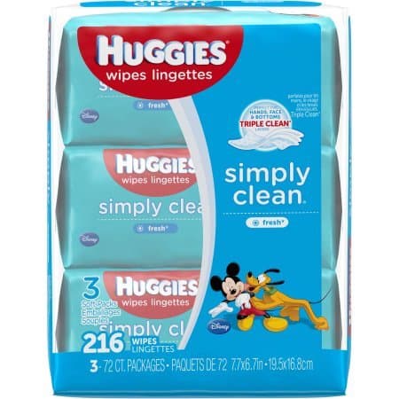 HUGGIES Simply Clean Fresh Baby Wipes, 72 sheets, (Pack of 3)